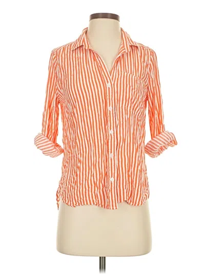Pre-owned Velvet Heart 3/4 Sleeve Button Down Shirt In Orange