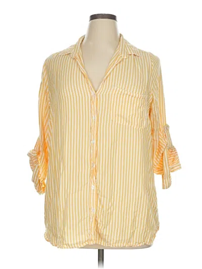 Pre-owned Velvet Heart 3/4 Sleeve Button Down Shirt In Yellow