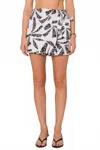 Velvet Heart Albert Side Tie Mini Skort In Black/white In White