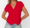 Velvet Heart Alena V-neck Top In Saucy Red In Red