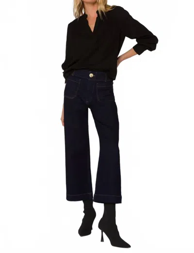 Velvet Heart Alyx Wide Leg Crop Jean In Dark Indigo In Blue