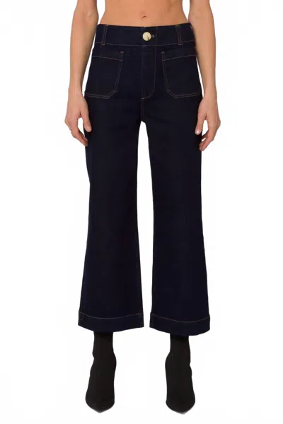 Velvet Heart Alyx Wide Leg Flare Jeans In Dark Indigo In Purple