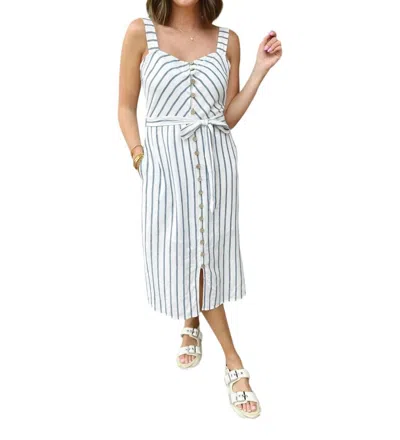 Velvet Heart Amber Dress In Navy Stripe In Blue