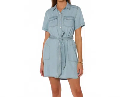 Velvet Heart Aprille Glendora Mini Dress In Faded Blue In Multi