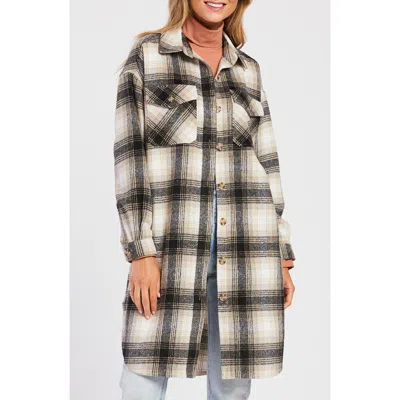 Velvet Heart Asher Utility Long Shacket In Gray