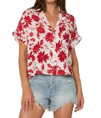 Velvet Heart Bane Button-up Shirt In Red Floral