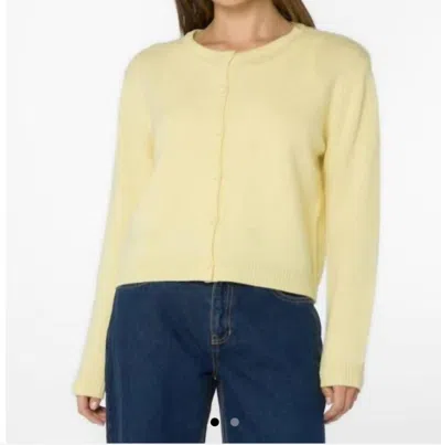 Velvet Heart Banksy Button Cardigan In Sunrise Yellow In White