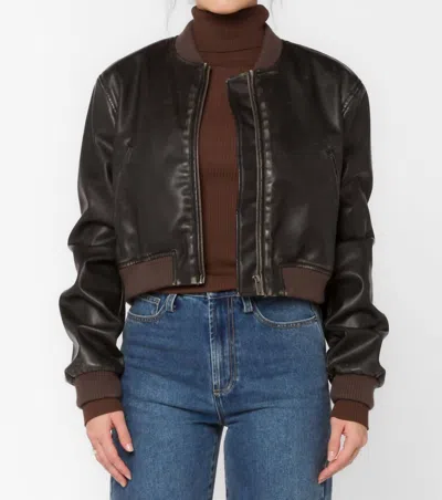 Velvet Heart Becca Vegan Leather Jacket In Vintage Brown In Black