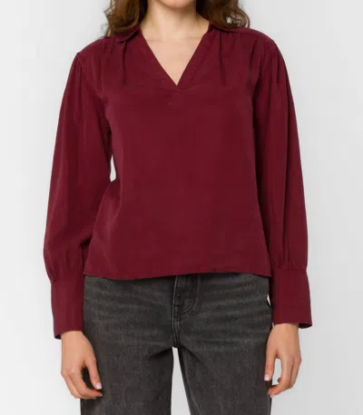 Velvet Heart Beretta Long Sleeves Top In Bordeaux In Red