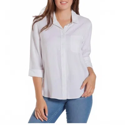 VELVET HEART BLAKE BUTTON DOWN TOP IN OPTIC WHITE