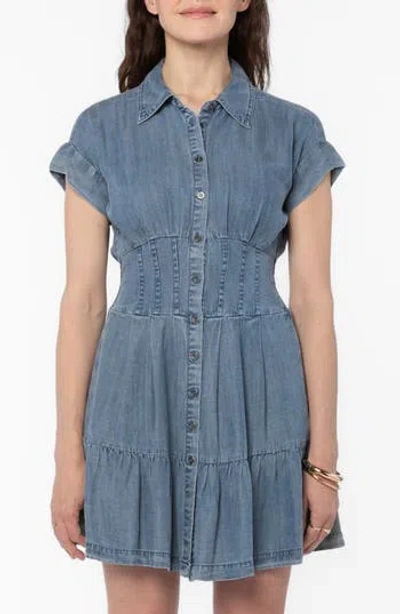 Velvet Heart Bryssa Denim Corset Shirtdress In Blue