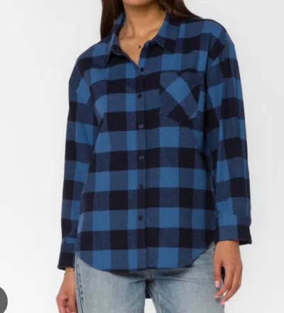 Velvet Heart Carine Denim Flannel Shirt In Blue