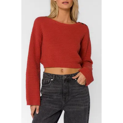 Velvet Heart Carla Crop Sweater In Red