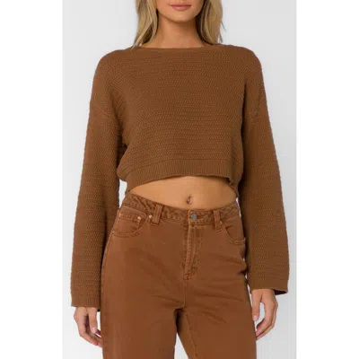 Velvet Heart Carla Crop Sweater In Brown