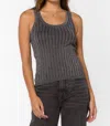 Velvet Heart Caryn Shimmer Tank Top In Dark Silver In Multi