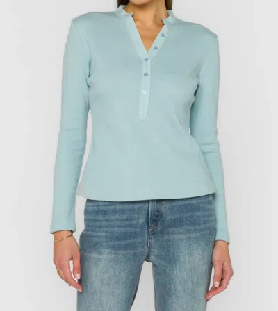 Velvet Heart Christella Henley Top In Blue Mist