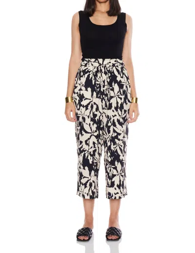 Velvet Heart Claudette Floral Cropped Palazzo Pants In Black / Cream In Multi