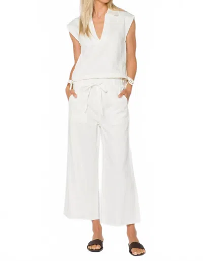 Velvet Heart Claudette Pull On Crop Wide Leg Pants In Optic White