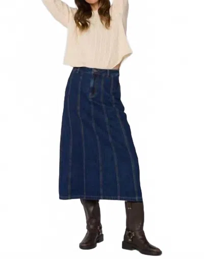 Velvet Heart Deedee Denim Circle Midi Skirt In Dark Rinse In Blue