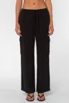 Velvet Heart Deja Pull On Elastic Cargo Pants In Black In Black