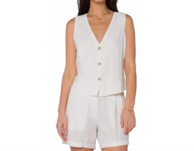 Velvet Heart Dellis Linen Vest In Wheat In White