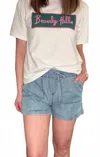 Velvet Heart Denim Shorts In Light Wash In Blue
