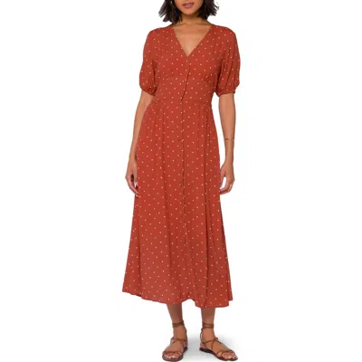 Velvet Heart Livana Dotted Short-sleeve Dress In Red In Multi