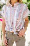 Velvet Heart Edison Button Up Shirt In Stripe In Multi