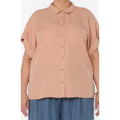 Velvet Heart Edison Button-up Shirt In Pink