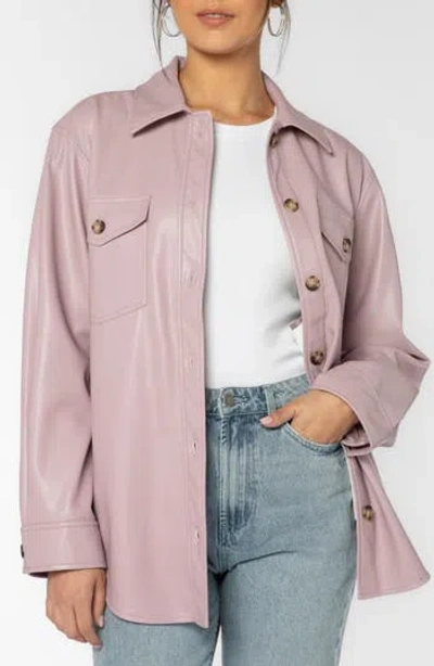 Velvet Heart Eleanor Faux Leather Shacket In Pink