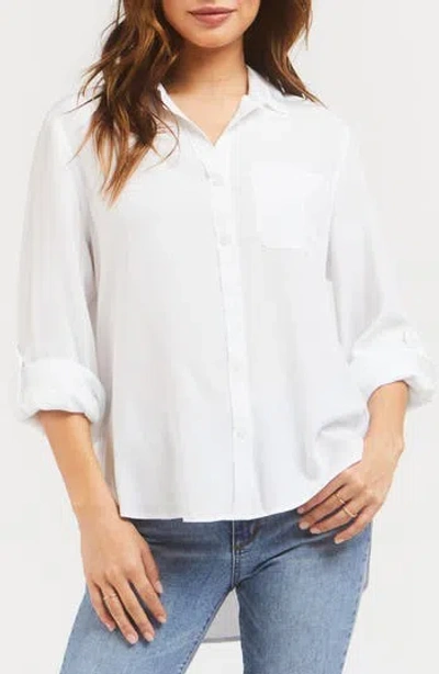 Velvet Heart Elisa Long Sleeve High/low Shirt In White