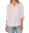 Velvet Heart Elisa Stripe Button Down Shirt In Candy Pink In Pink