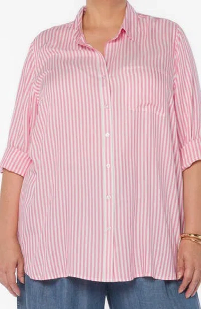 Velvet Heart Elisa Tab Sleeve Button-up Shirt In Pink