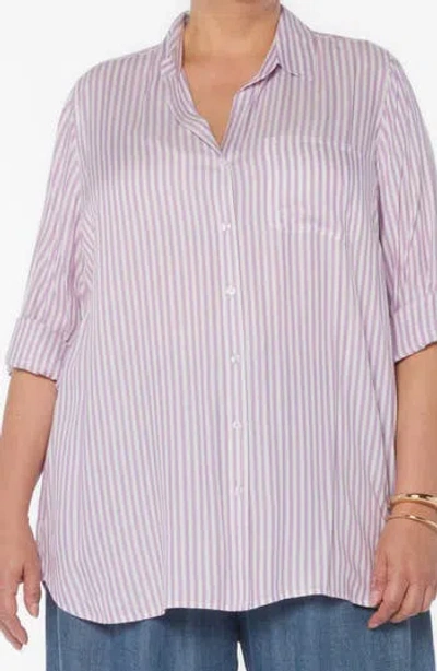 Velvet Heart Elisa Tab Sleeve Button-up Shirt In Pink
