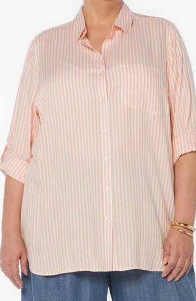 Velvet Heart Elisa Tab Sleeve Button-up Shirt In Orange