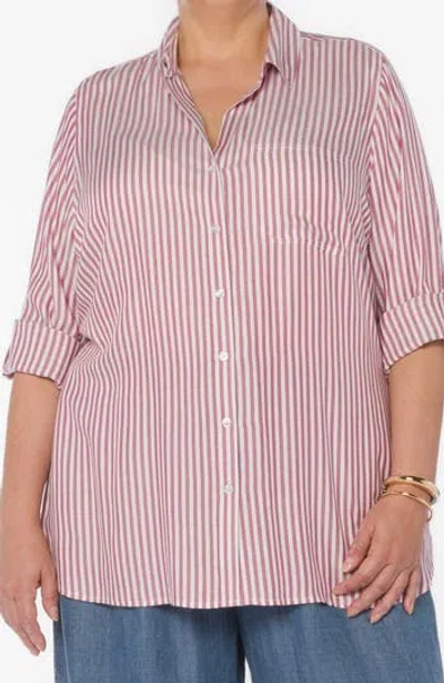 Velvet Heart Elisa Tab Sleeve Button-up Shirt In Pink