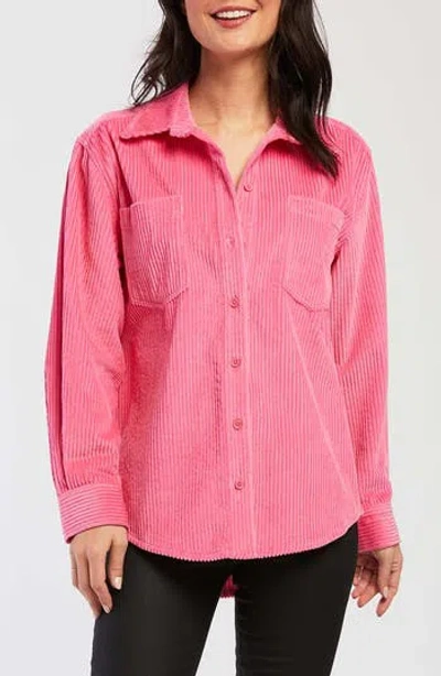 Velvet Heart Elle Corduroy Shirtjacket In Animal Print