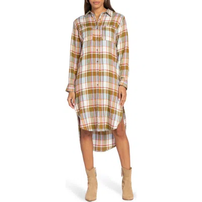 Velvet Heart Emerson Plaid Long Sleeve Tunic In Brown