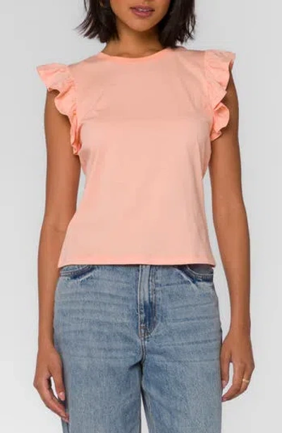 Velvet Heart Fabiola Flutter Sleeve Top In Nude