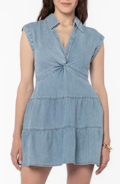 Velvet Heart Fallon Twist Front Denim Minidress In Blue
