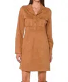Velvet Heart Faux Suede Dress In Camel In Brown