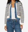 Velvet Heart Francis Knit Jacket In Navy Stripes