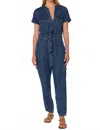 Velvet Heart Greyson Short Sleeve Jumpsuit In Danica Blue In Blue