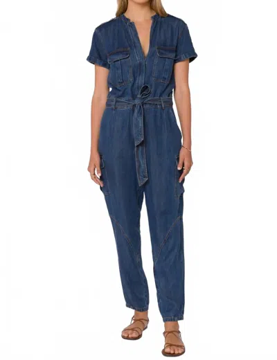 Velvet Heart Greyson Short Sleeve Jumpsuit In Danica Blue