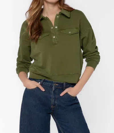 Velvet Heart Hancock Sweatshirt In Washed Olive In Green
