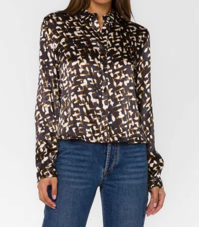 Velvet Heart Holden Geo Blouse In Black Abstract In Multi
