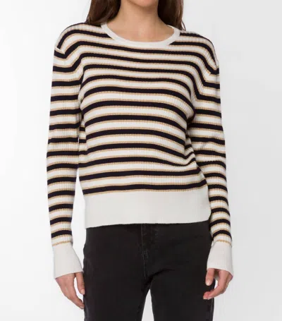 Velvet Heart Janiyah Striped Sweater In Ivory Gold Striped In Multi
