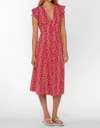Velvet Heart Jem Floral Midi Dress In Saucy Red Floral In Multi