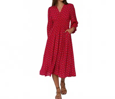 Velvet Heart Julissa Midi Dress In Red Leaf In Burgundy