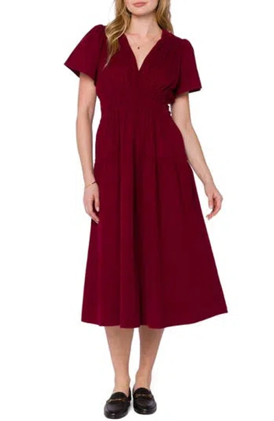 Velvet Heart Julissa V-neck Midi Dress In Cabernet